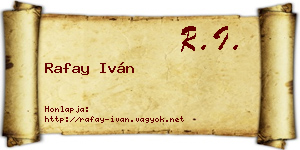 Rafay Iván névjegykártya